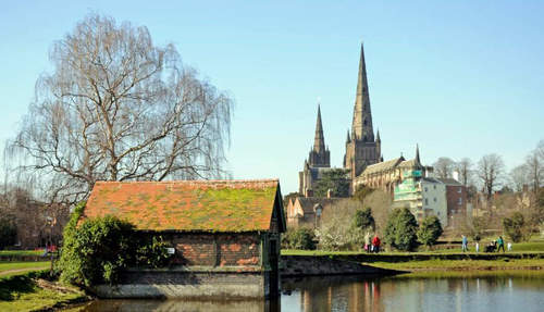 Lichfield church spires link to our mortgage adviser in Lichfield services mobile